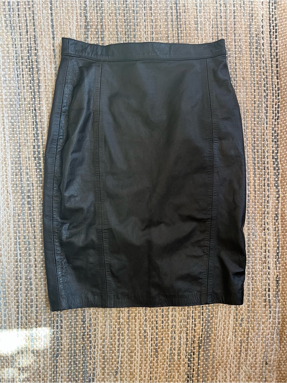 Classic Black Leather Pencil Skirt - Women's Sleek Fit